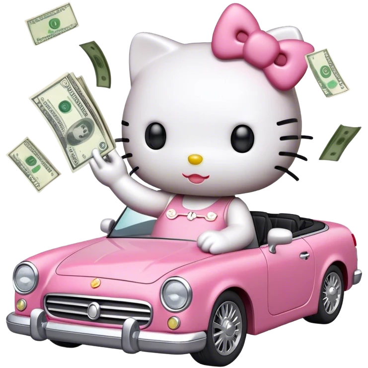 Hello kitty convertible money fly emoji