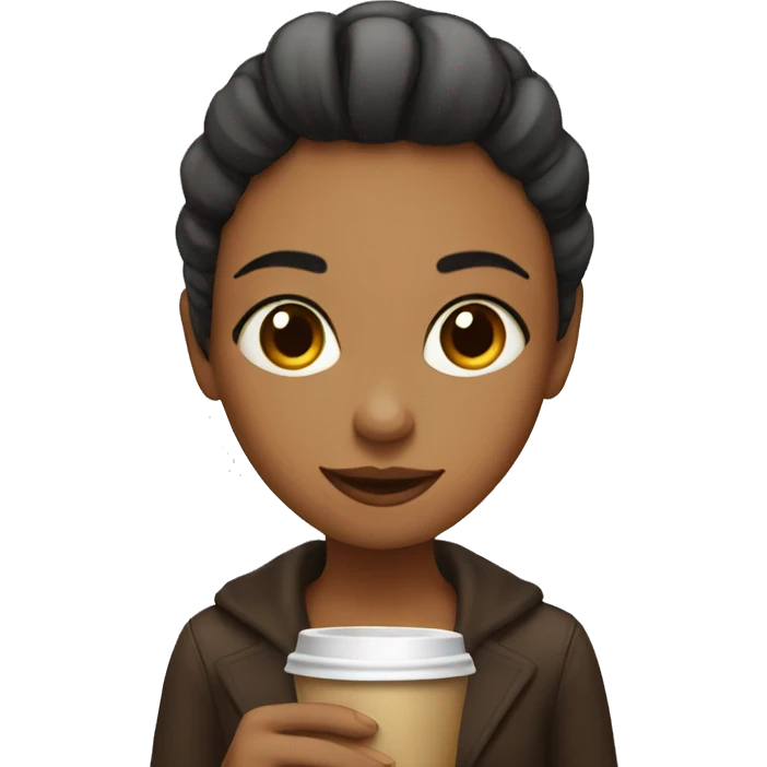 girl with a cup of coffee emoji