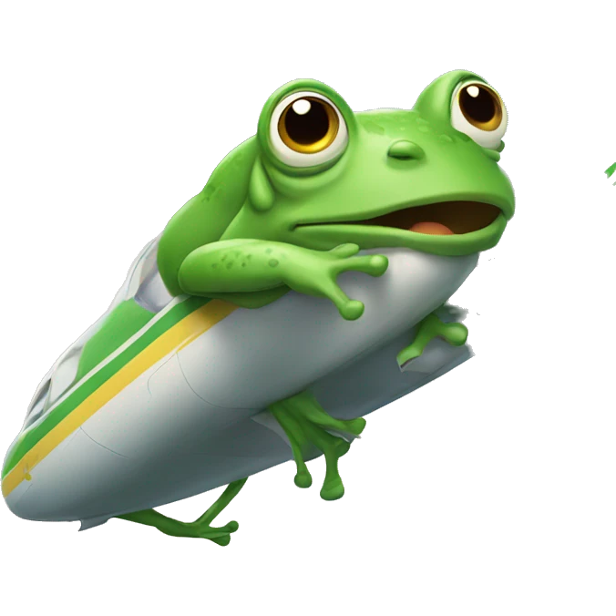 Frog in the plane.
 emoji