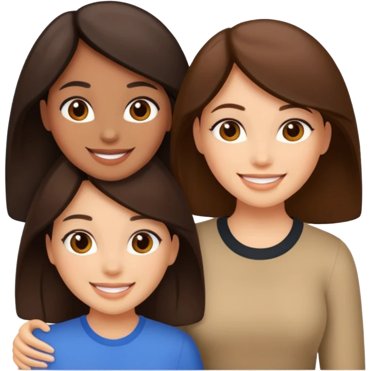 Throuple brunettes emoji