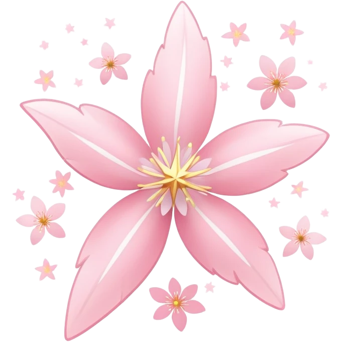 Cute Pastel pink and white Cherry Blossom Sakura Starburst Shooting Star emoji