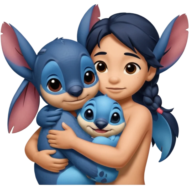 lilo hugging stitch emoji