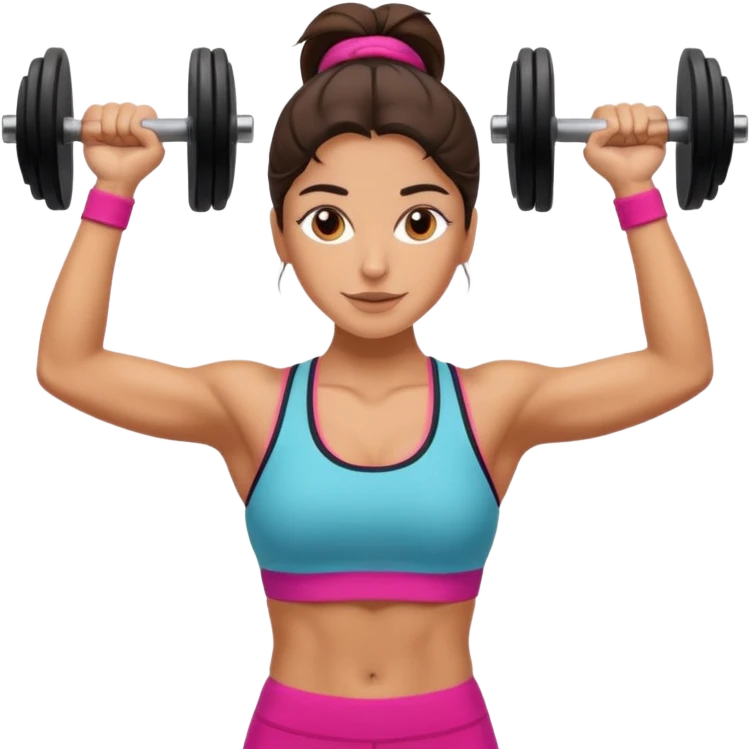 fitness pretty spanish woman lifting emoji