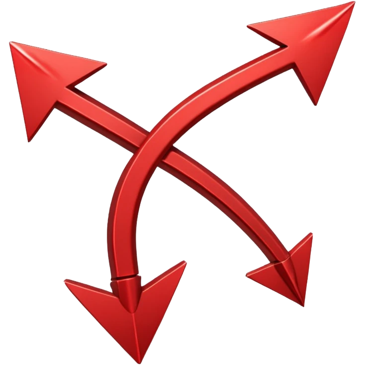 red arrow pointing down against a molecule background emoji