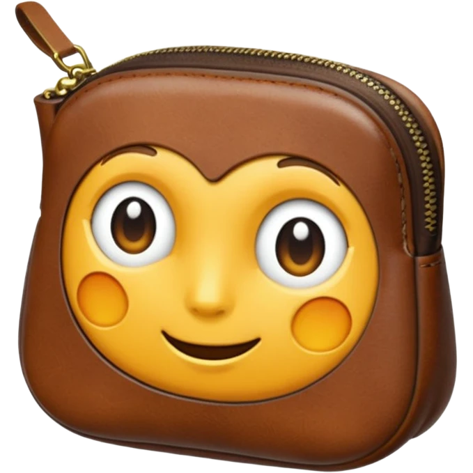 Coin purse, small, zipper  zipper emoji