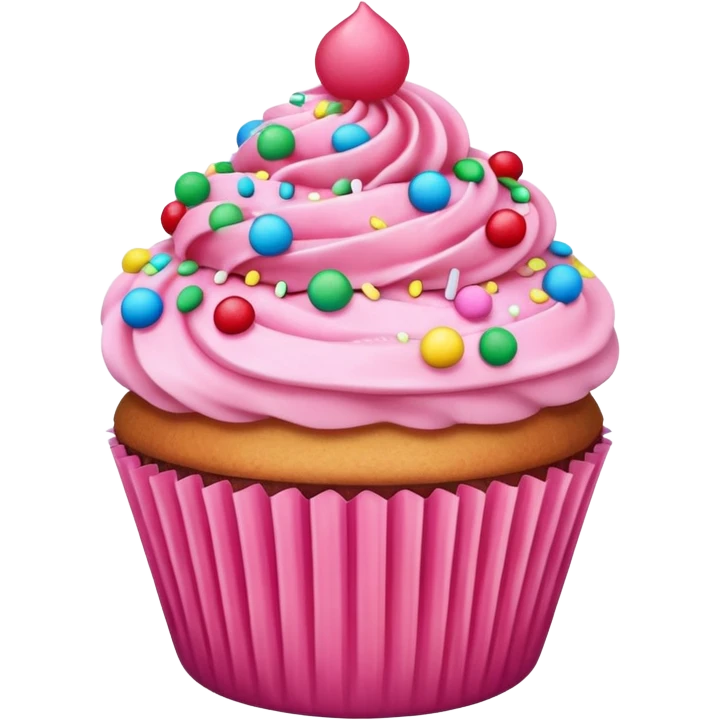 Cupcake with pink icing emoji