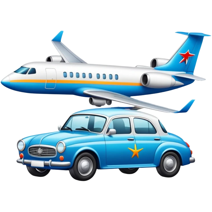 car with an airplan drawing emoji