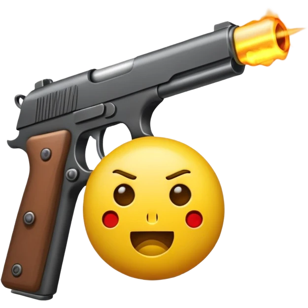 Emoji jaune qui se tire une balle de pistolet dans la tête et meurt emoji