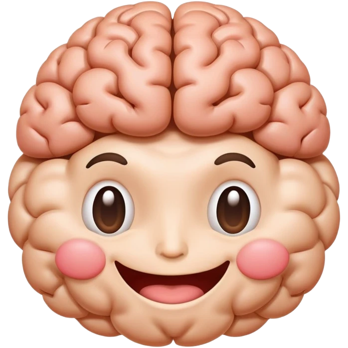 cute happy smiling brain emoji