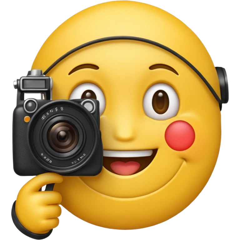 Make An Smiley Emoji Holding a Camera. emoji