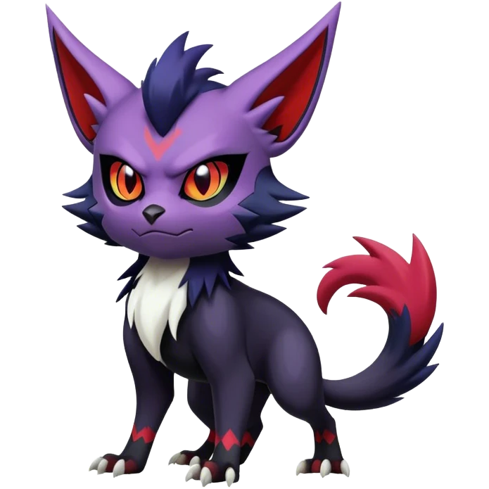 Edgy Cute Cool Kawaii Litten-Noivern-Zoroark-Noibat-Absol-Pokémon Full Body emoji