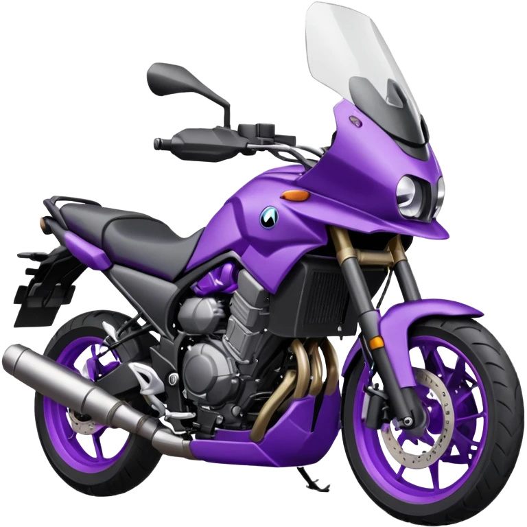 Créer un emoji copiable sur mon système iOS avec une moto mt07 noir mate nacré violet foncée. emoji