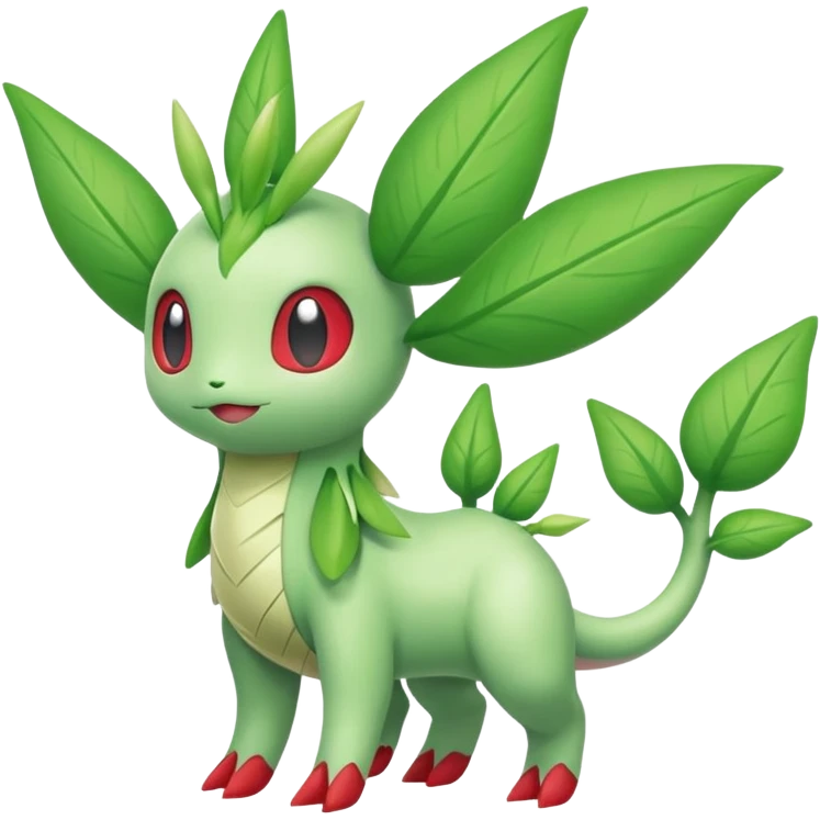 Celebi-Flygon-Shaymin-Chikorita-fusion (full body) emoji