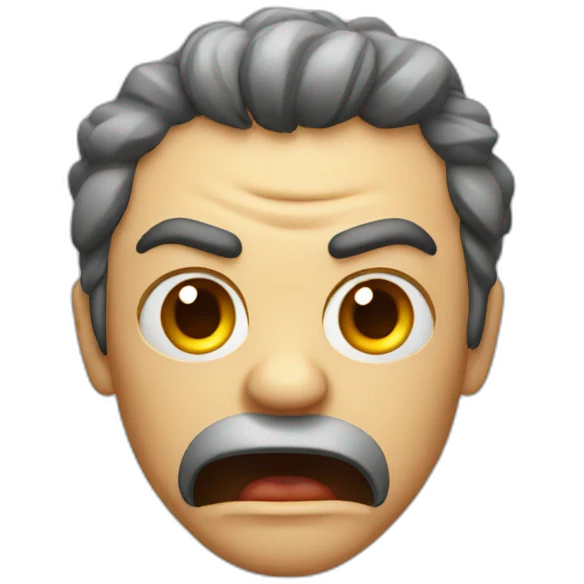Funny looking angry human emoji