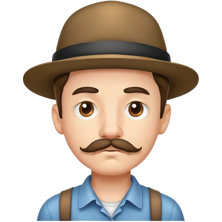Sad boy with mustache in hat emoji
