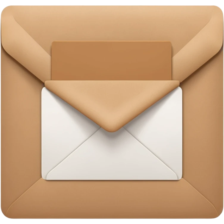 blank greeting card open with brown envelope next to it emoji