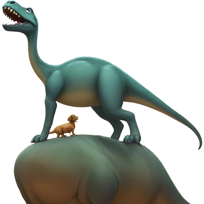 Dog riding a dinosaur  emoji