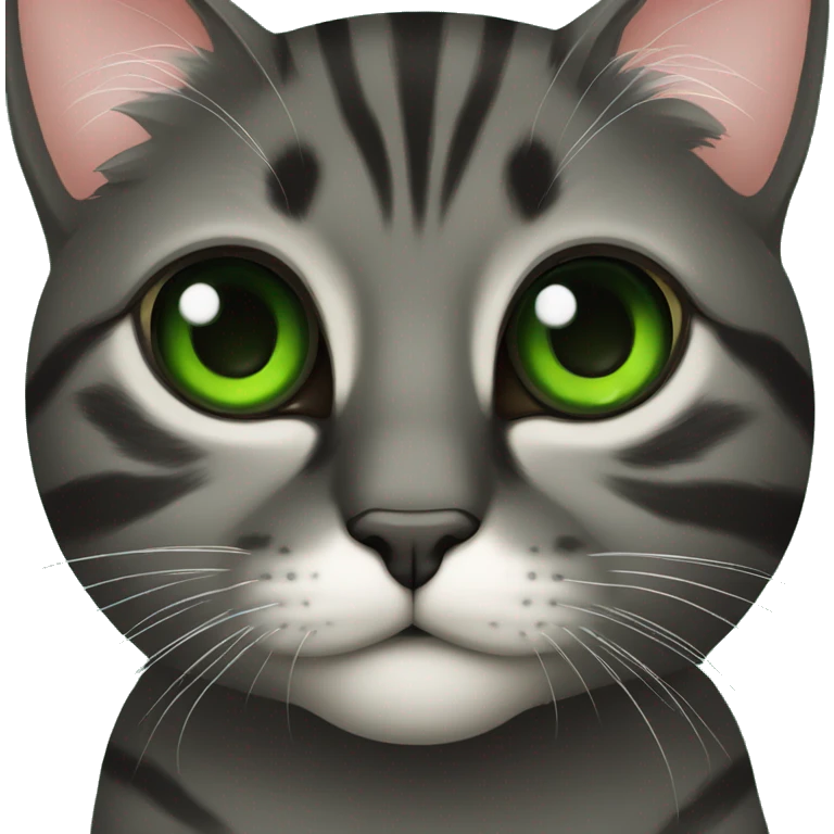 Um gato preto de olhos verdes  emoji