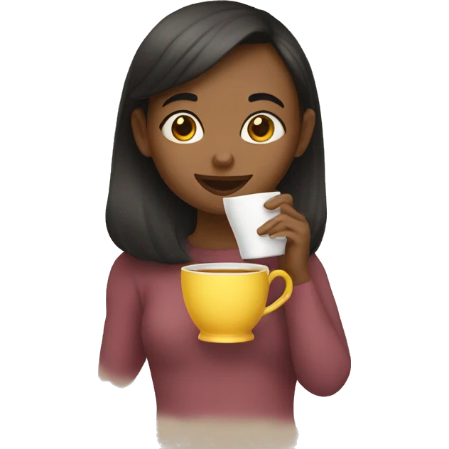 Girl sipping tea  emoji