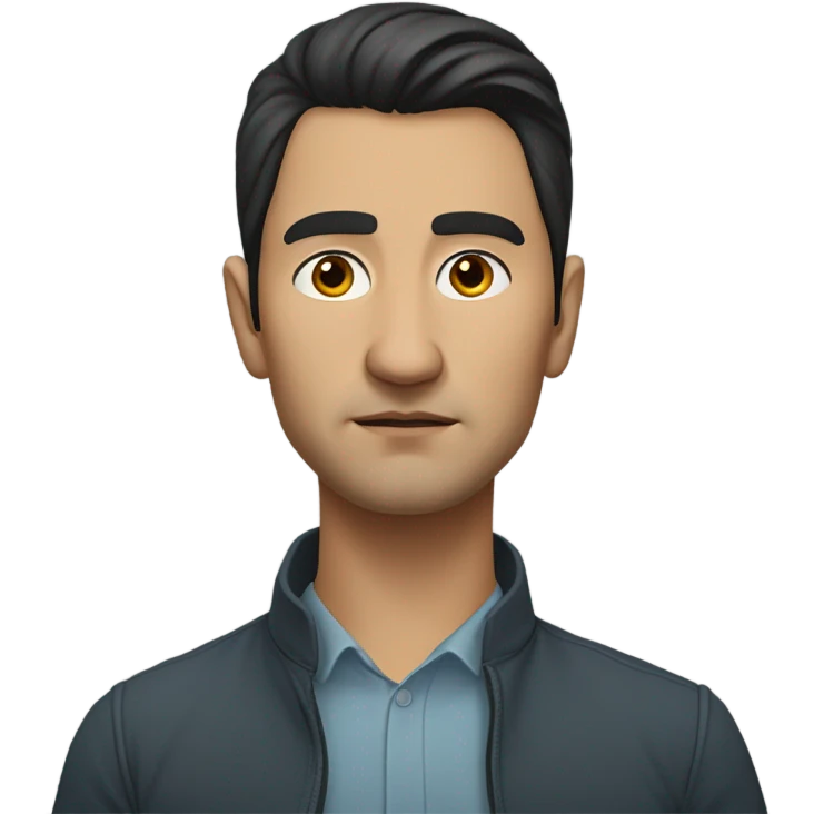 sad  Kazakh men photorealistic serious emoji