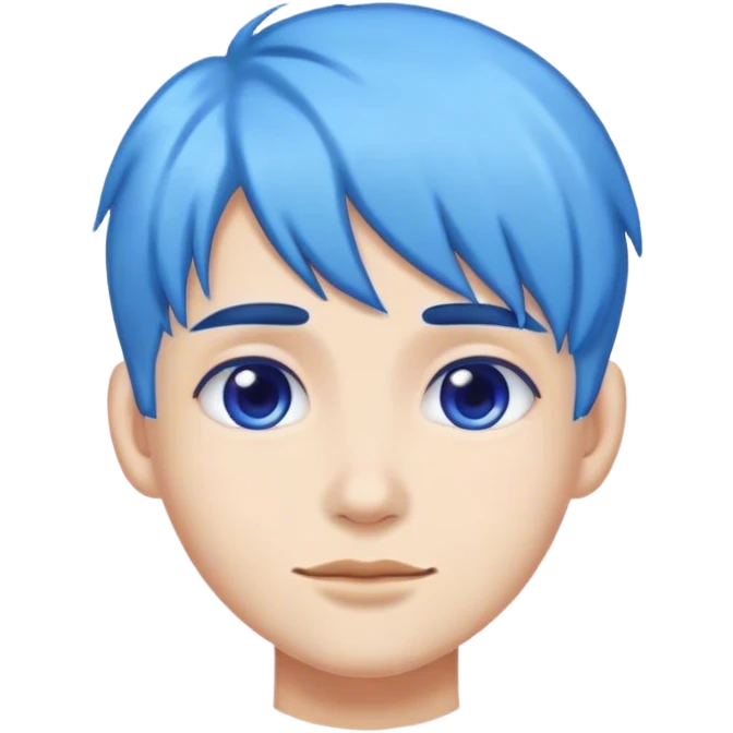 A real person face emoji and hair is a blue brain emoji
