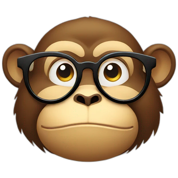 fat monkey with glasses emoji