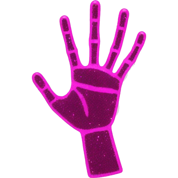 Pink hand xray with glitter  emoji