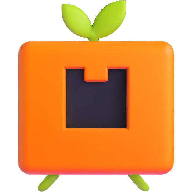 orange square with shine emoji