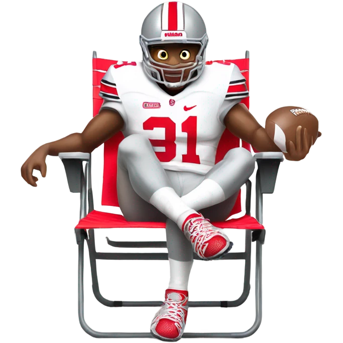 Ohio state football player in lawn chair emoji