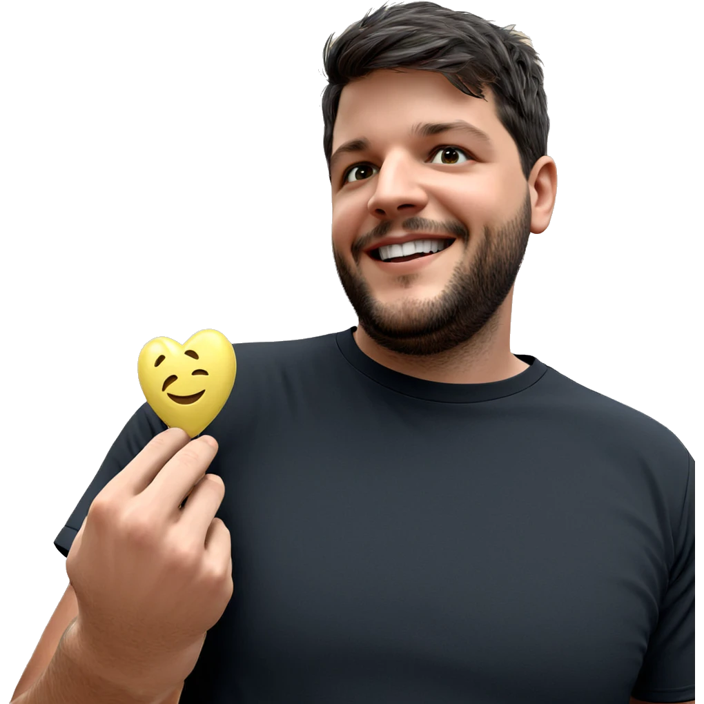 smiling male in black shirt emoji