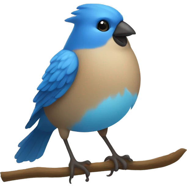 blue sparrow with an happy emoji