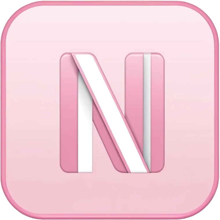 Netflix aesthetic "N" logo in pastel pink emoji