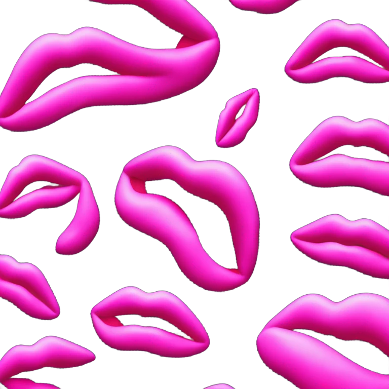 Neon pink lips are smoke emoji