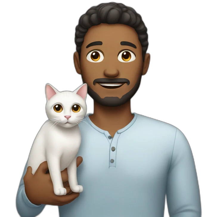 A man with cat emoji