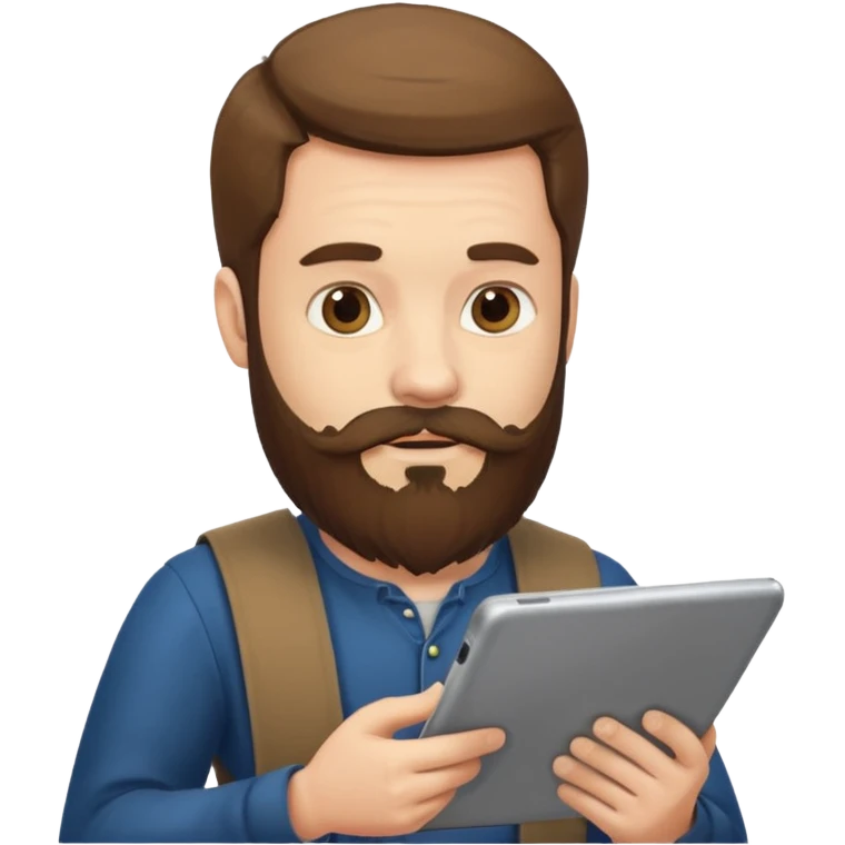 bearded man reading a tablet emoji