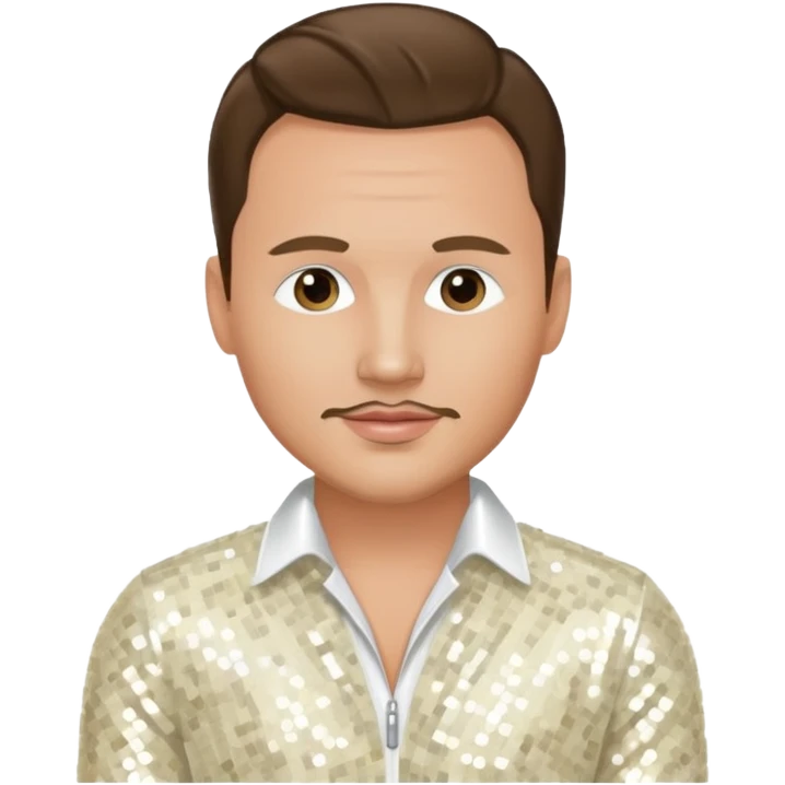 Drew Lachey from 98 Degrees with white sequin outfit emoji