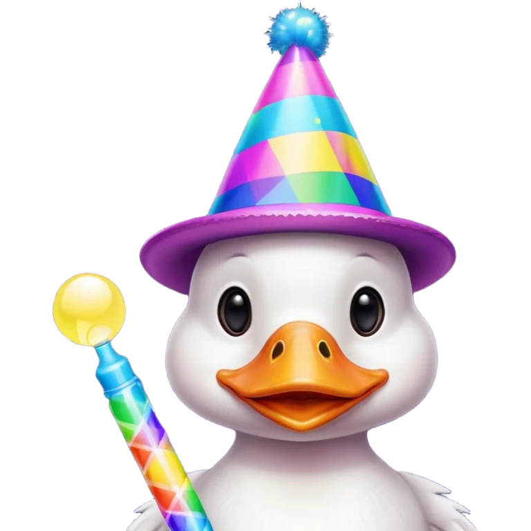 Party duck with glow sticks emoji