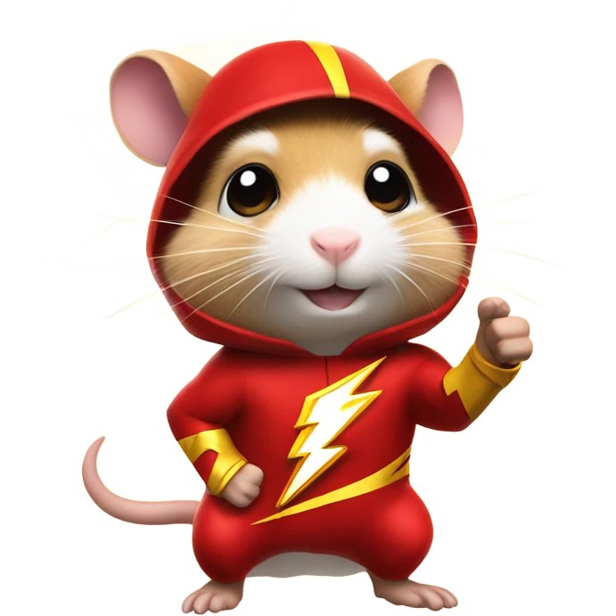 hamster The Flash shows thumbs up emoji