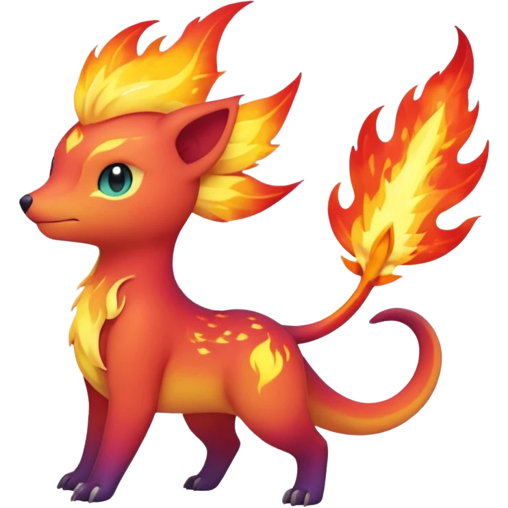 Elemental Forty Fiery Sparky Fierce Colorful Gradient Sparkly Nebular Starry Flaming Viney Vinal Dusky Aurorus-Amaura-Auroras-Pokémon-Fakémon-creature emoji