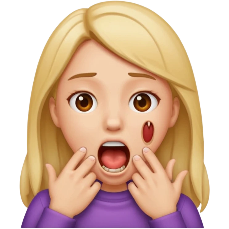 make me an emoji with a girl chocking herself out with her mouth open  emoji