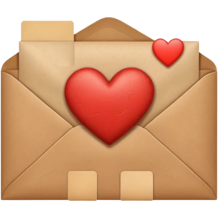 brown style heart envelope emoji