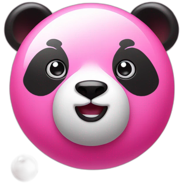 pink panda with red jawbreaker emoji