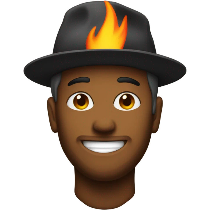 My friend Mitch with a flame hat emoji
