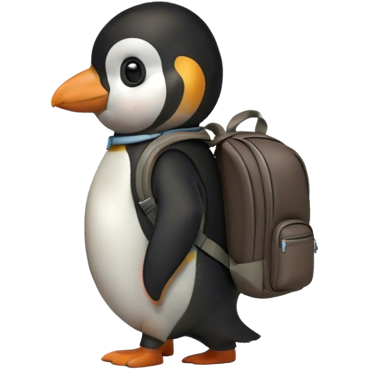 Penguin going to school emoji