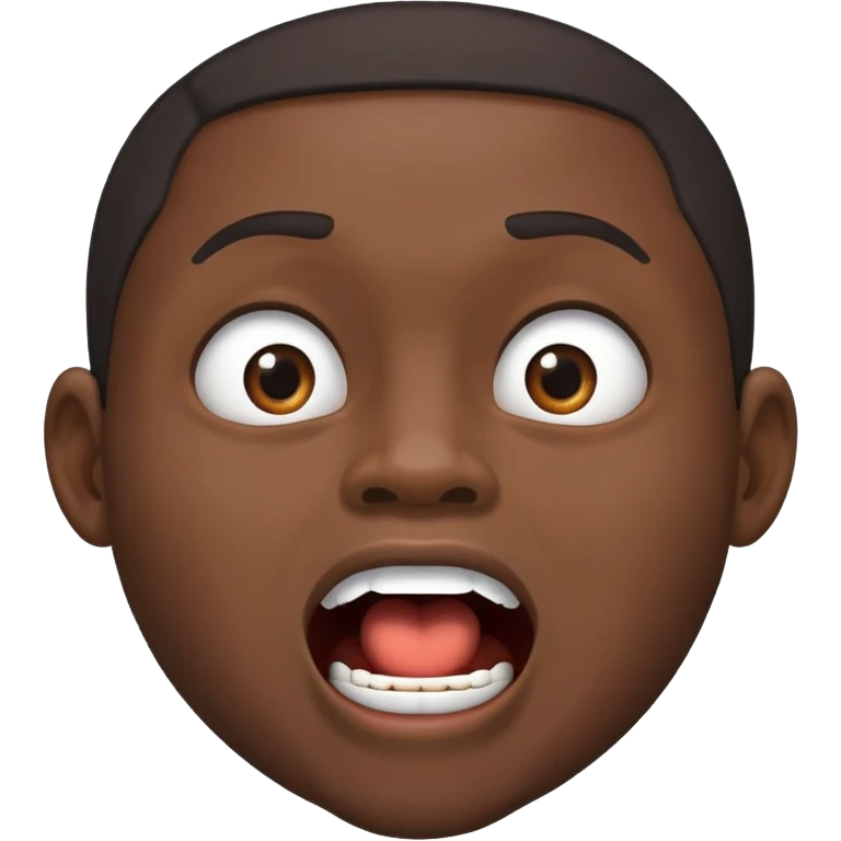 Black man with his mouth open emoji