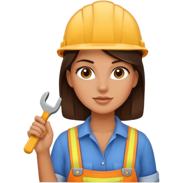 builder girl brunette emoji