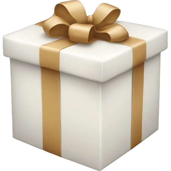 white present box with beige bow emoji