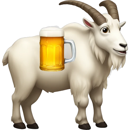 Mountain goat with a beer emoji