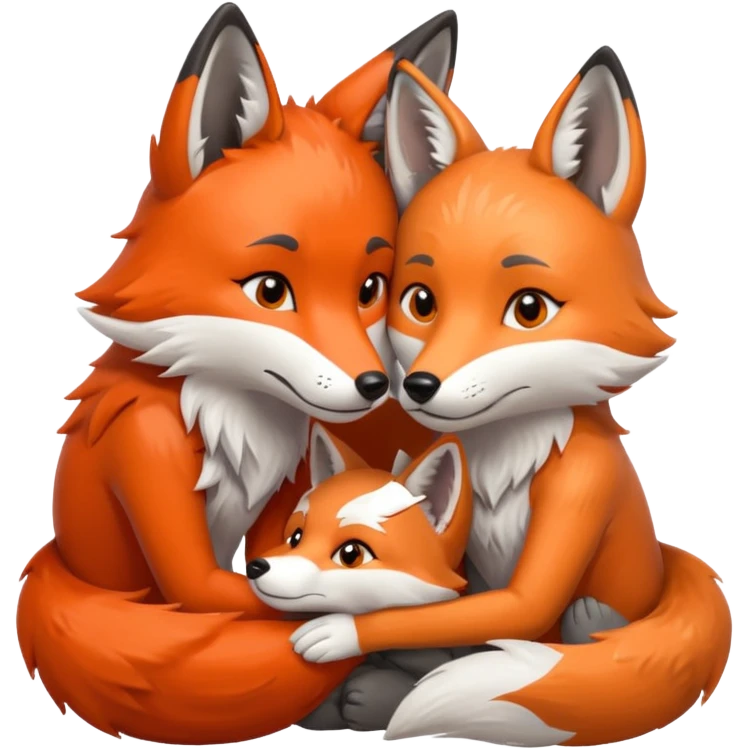Fox and wolf being in love emoji