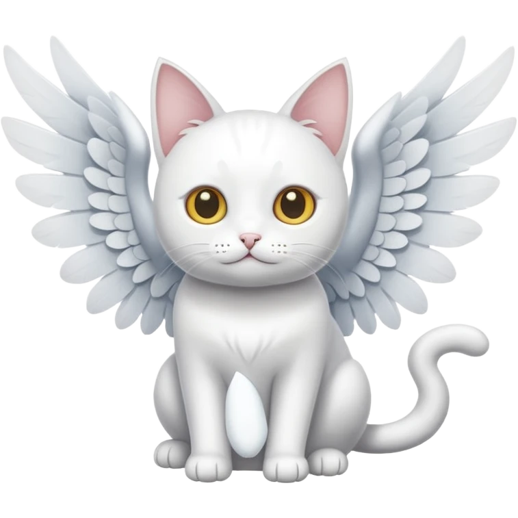 white cat with wings emoji